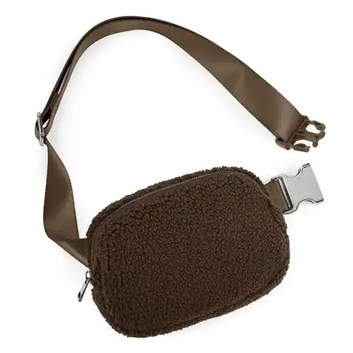 Fleece Mini Belt Bag with Adjustable Strap