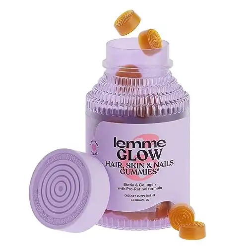 Lemme Glow Collagen Gummies for Thick Hair, Strong Nails & Healthy Skin