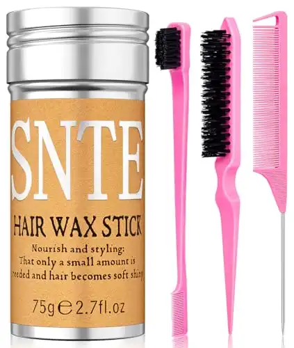 Hair Wax Stick & Hair Brush Set 4Pcs