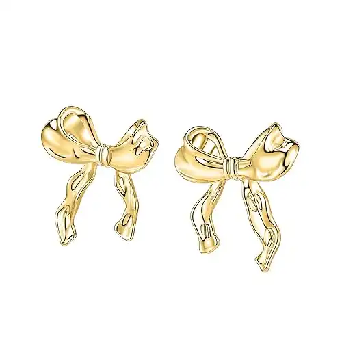 Gold Bow Earrings