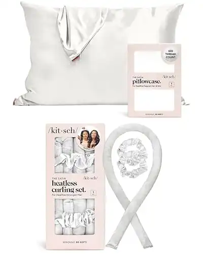 Satin Pillowcase & Satin Heatless Curling Set