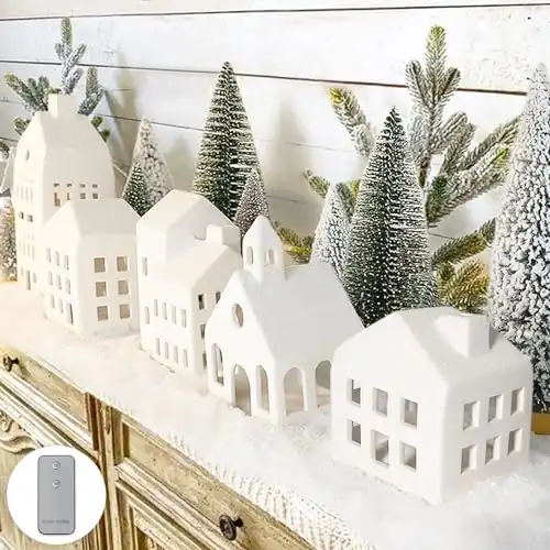 Christmas Village Sets of 5 Lighted Ceramic