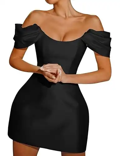 Satin Off Shoulder Dress