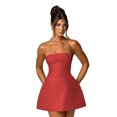 Strapless Off Shoulder Mini Dress