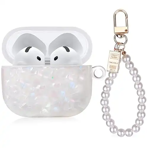 Case for AirPod 4 with Pearl Wrist Chain