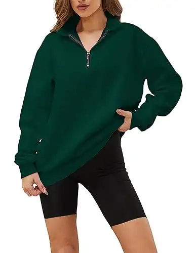 Half Zip Oversized Sweatshirt