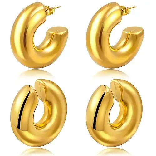 Chunky Gold Hoop Earrings