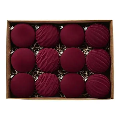 Velvet Christmas Ornaments 24 Pcs