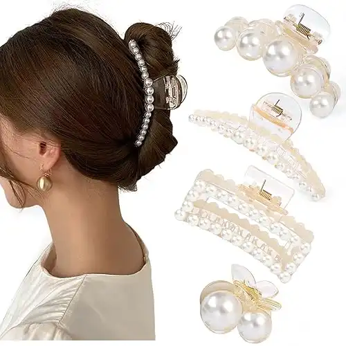 Pearl Hair Claw Clips