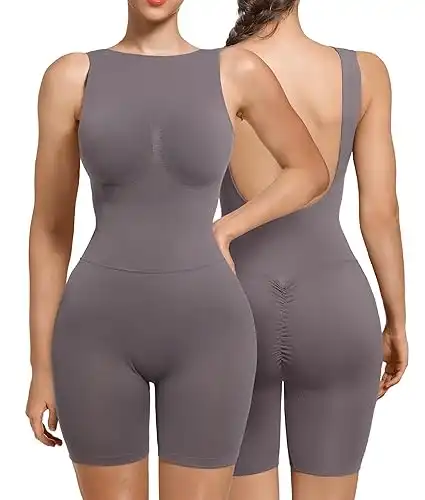 Mid Thigh Jumpsuits Low Back