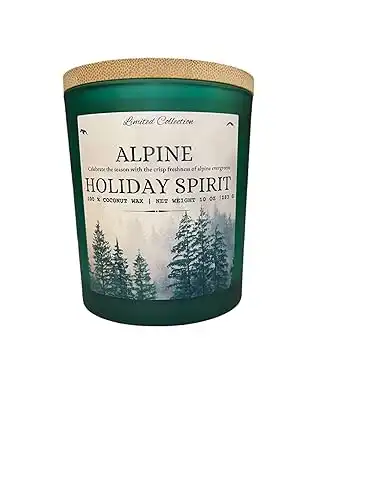 Alpine Holiday Spirit, Coconut Wax Candle, Wood Wick