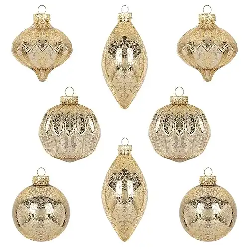 Glass Ornaments Set of 8