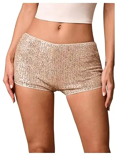 Sequin Shorts Low Rise