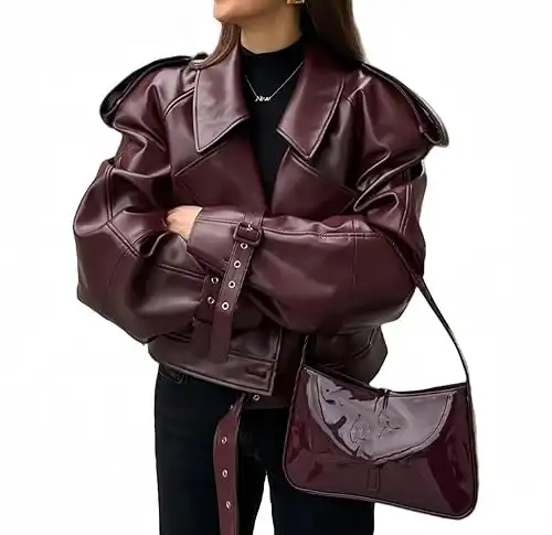 Leather Oversized Jacket