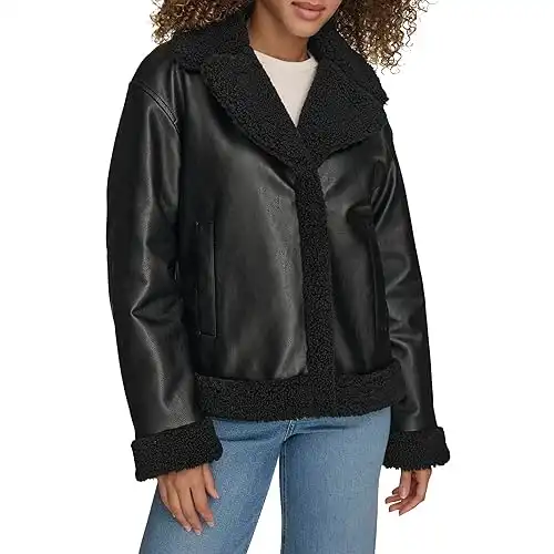 Levi's Faux Leather Sherpa Lined Moto Jacket